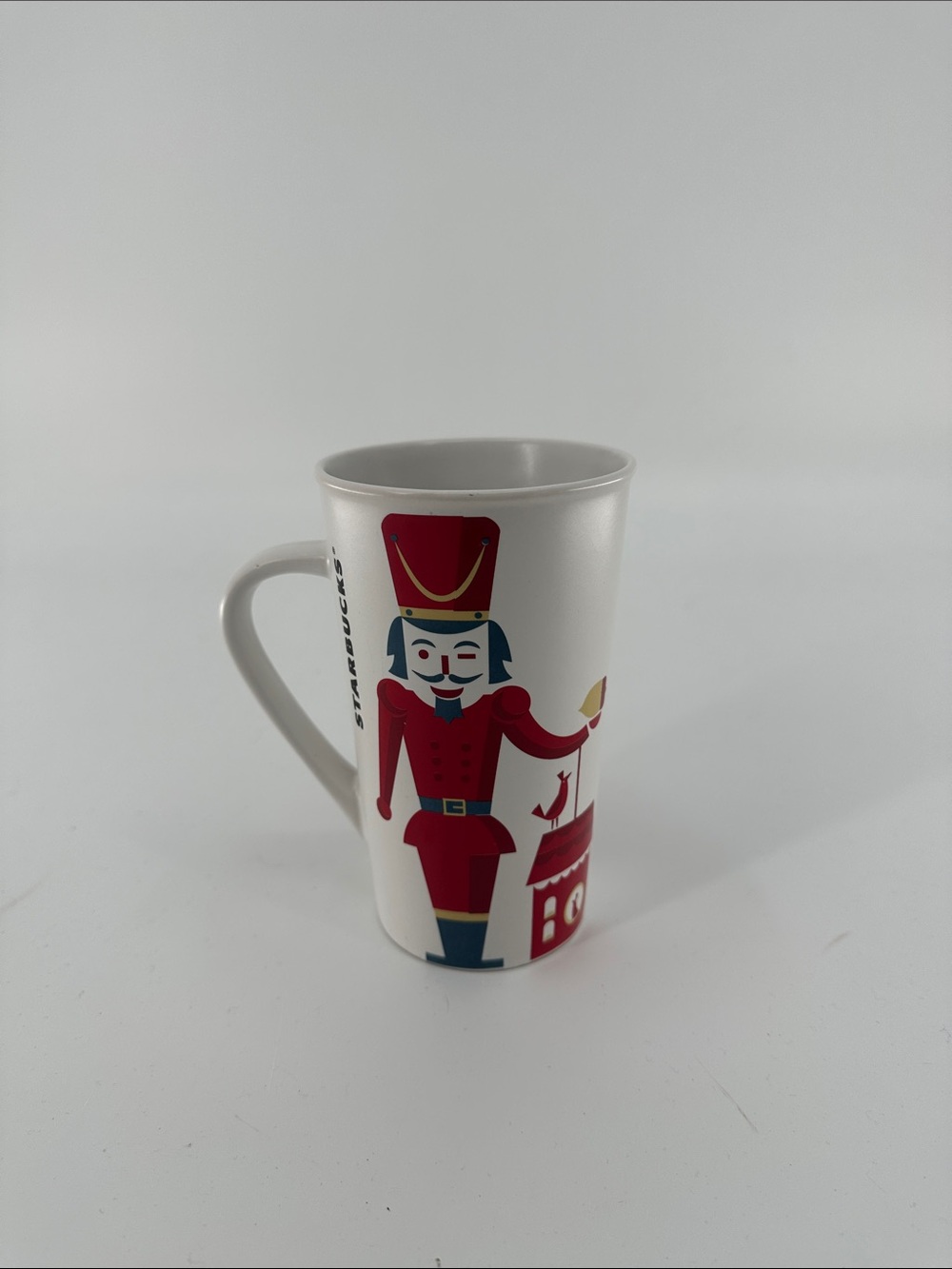 Starbucks White Mug with Red Nutcracker Graphic